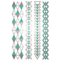 Silver and Turquoise foil/metallic bracelets